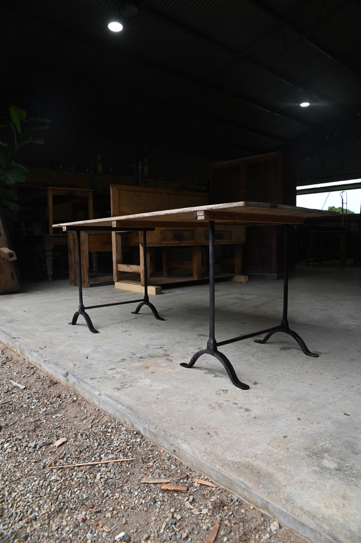 Antique Campaign Trestle Table