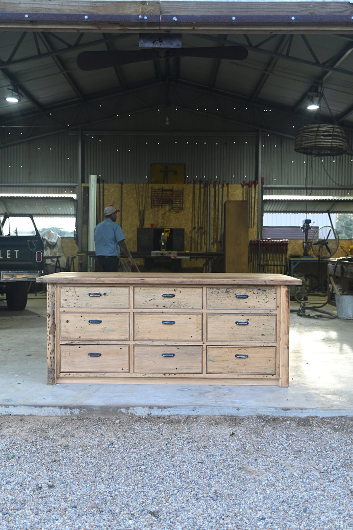 Reclaimed Antique Pine Island Bench