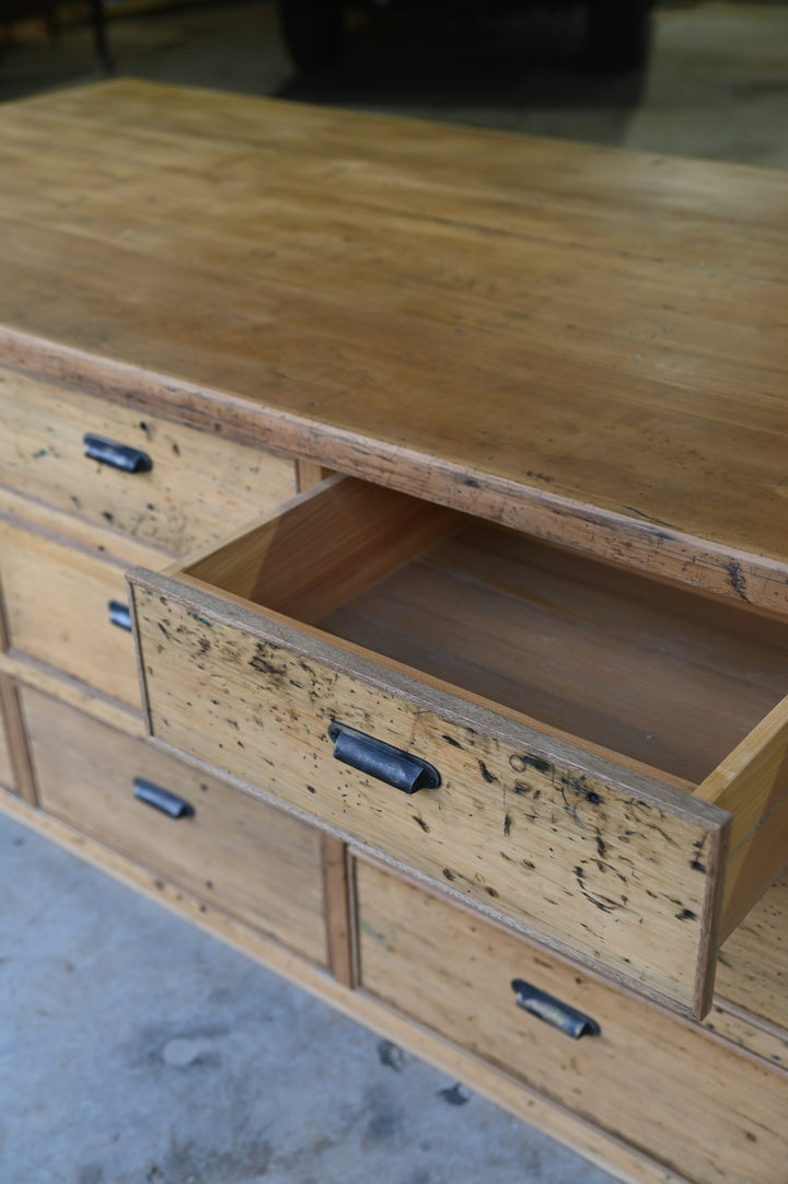 Reclaimed Antique Pine Island Bench