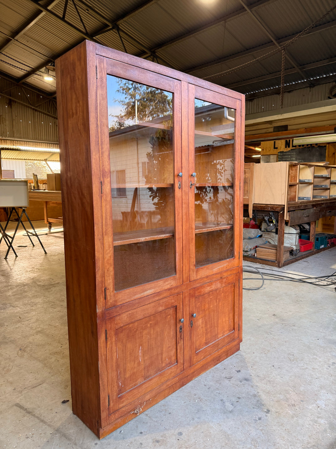 Vintage Maple Display Cabinet