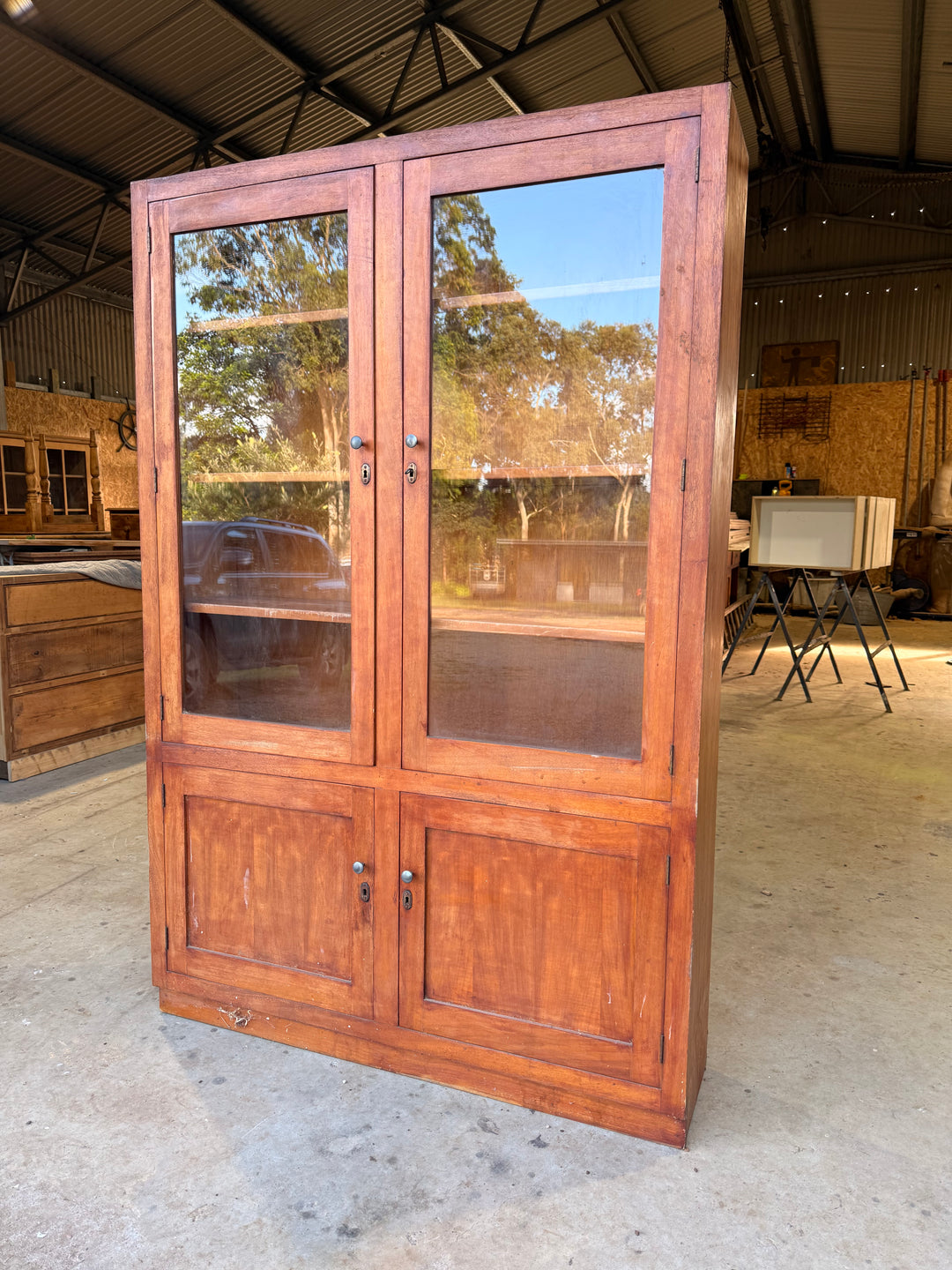 Vintage Maple Display Cabinet
