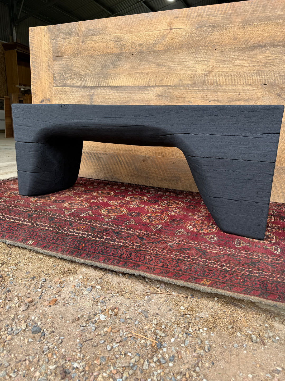 Sculpted Blackbutt timber benchseat