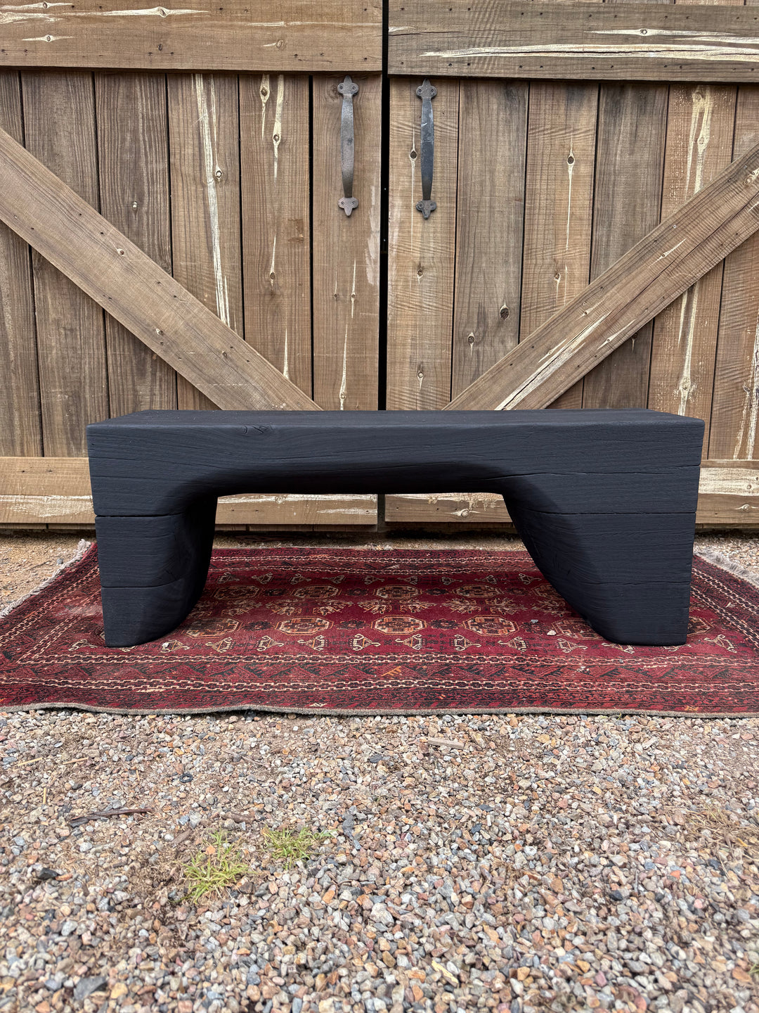 Sculpted Blackbutt timber benchseat