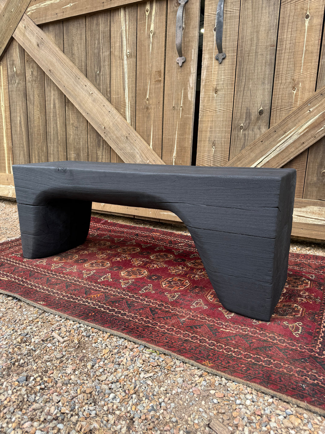 Sculpted Blackbutt timber benchseat