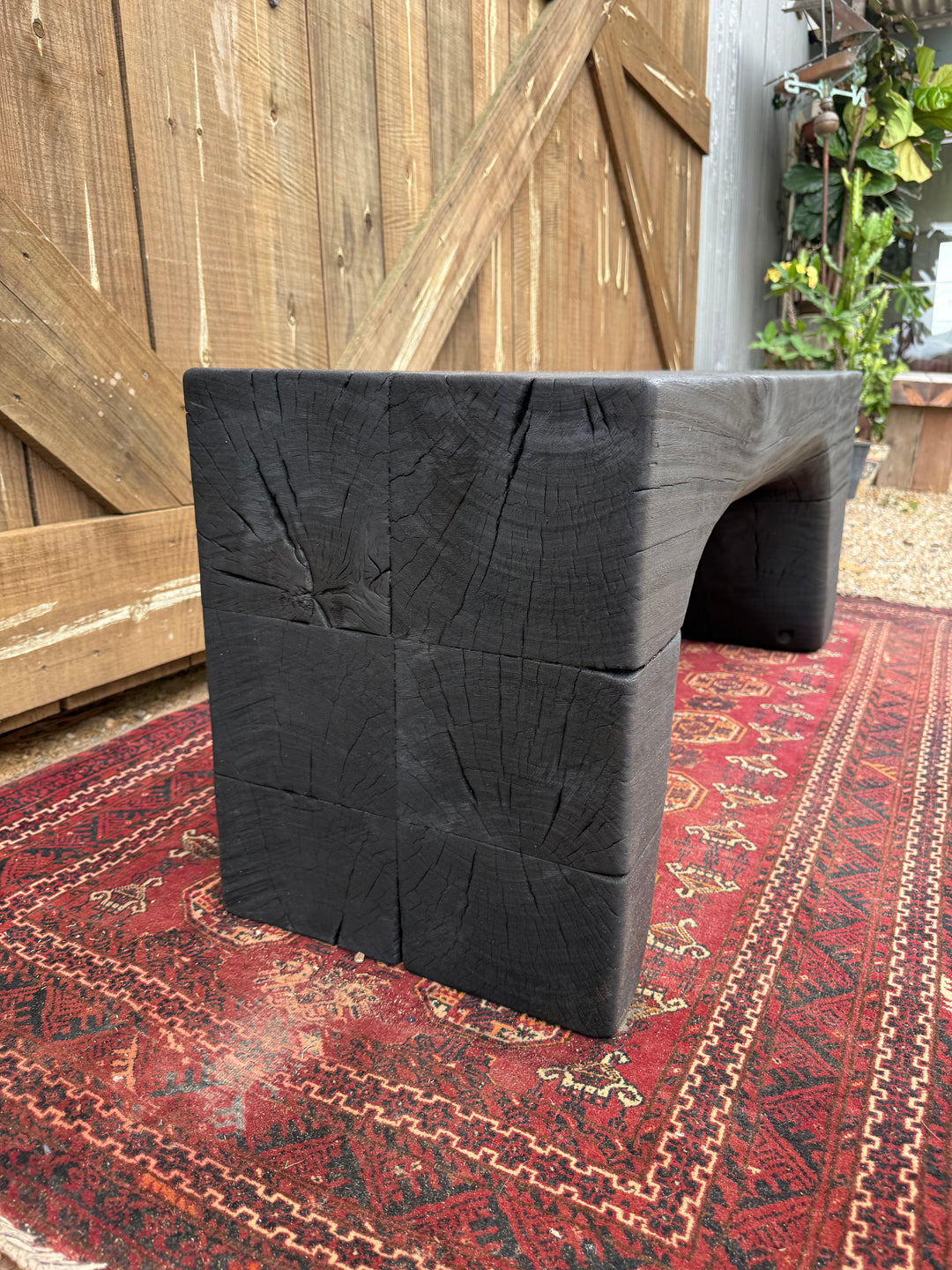 Sculpted Blackbutt timber benchseat