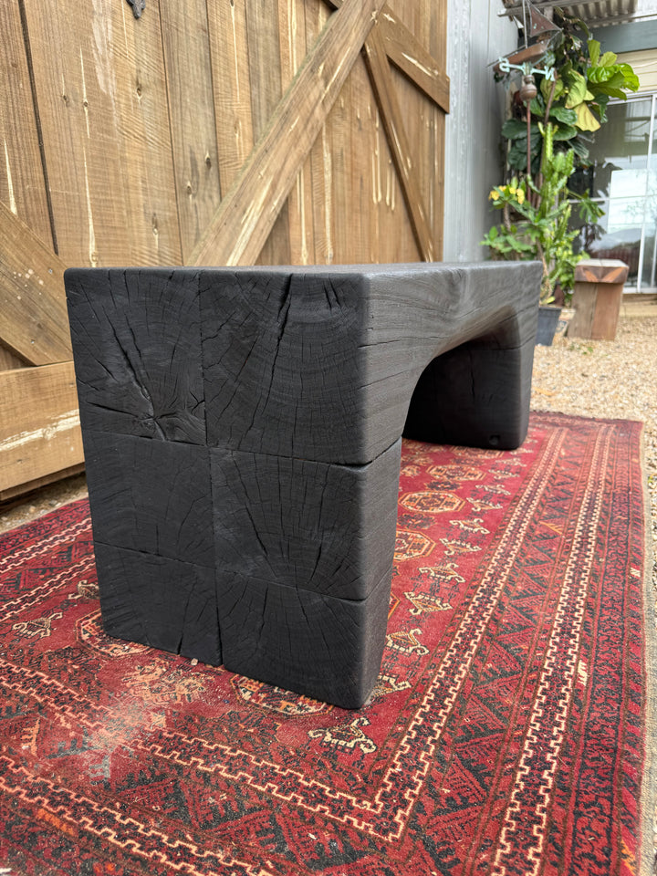 Sculpted Blackbutt timber benchseat