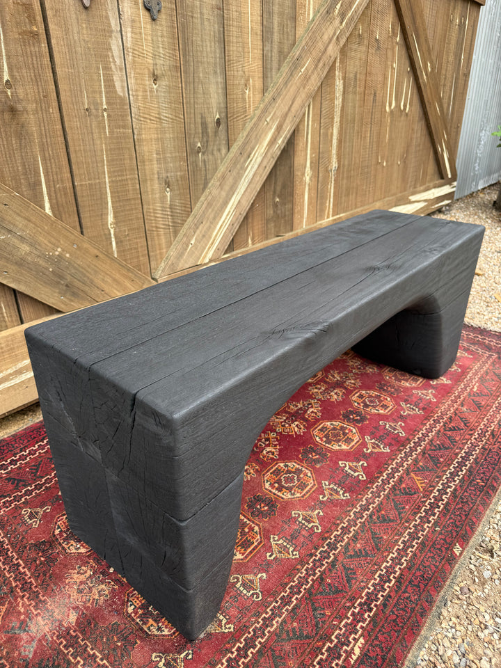 Sculpted Blackbutt timber benchseat