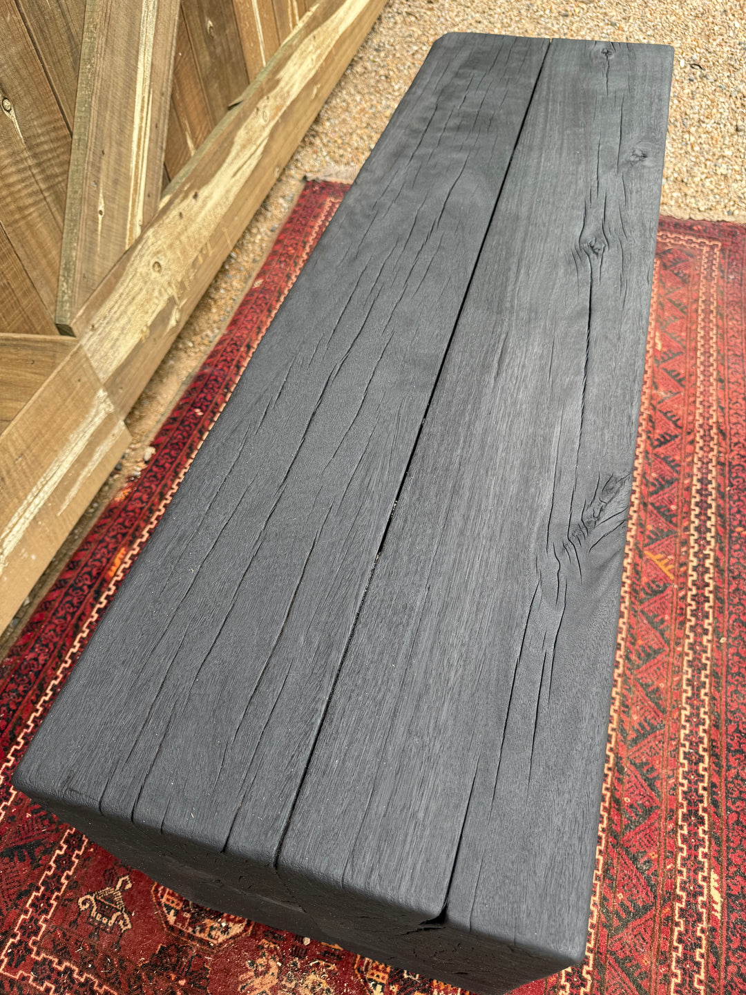 Sculpted Blackbutt timber benchseat