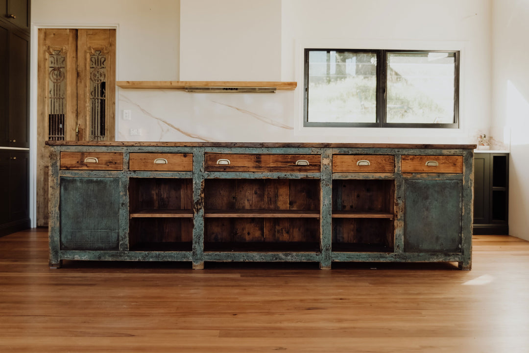 antique custom made kitchen island bench