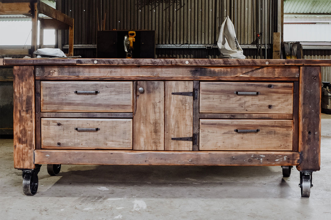 Reclaimed Oregon Island Bench